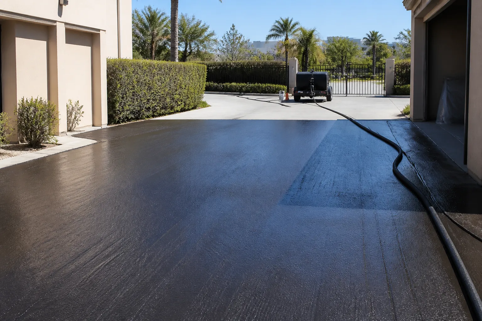 Asphalt Sealcoating Job Site