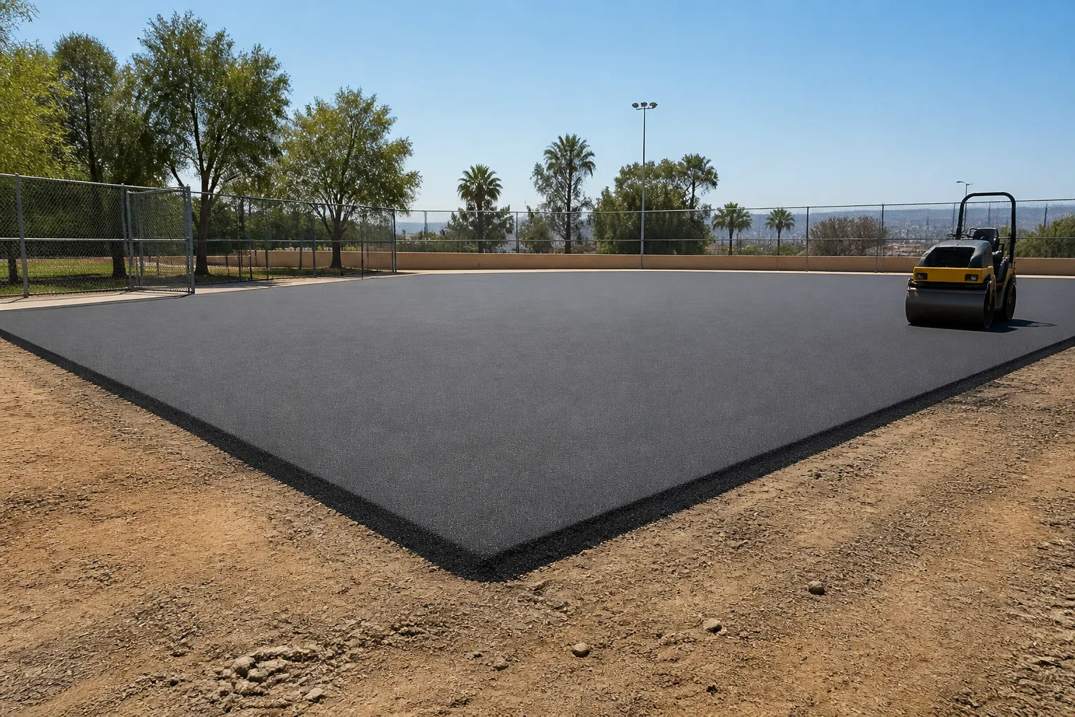 Sports Court Paving Job Site